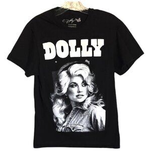 Women's Dolly Parton Black and White Short Sleeve Tee Shirt Small (34-36) T19